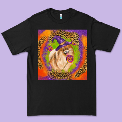 Halloween Pomeranian Dog Premium Tee Designed By Lillyallendesigns