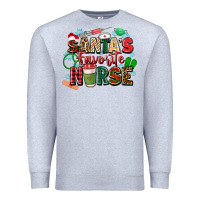 Heather Grey santa's favorite nurse Premium Sweatshirt - Zillion Design Studio