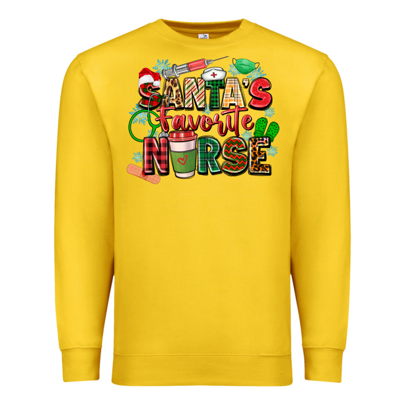 Santa's Favorite Nurse Premium Sweatshirt by Zillion Design Studio | Teevron