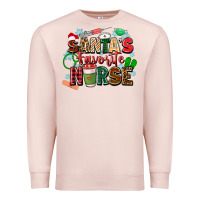 Pale Pink santa's favorite nurse Premium Sweatshirt - Zillion Design Studio