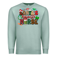Seafoam santa's favorite nurse Premium Sweatshirt - Zillion Design Studio