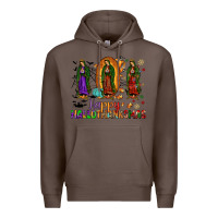 Coffee our lady of guadalupe happy hallothanksmas Premium Hoodie - JahusDesignShop