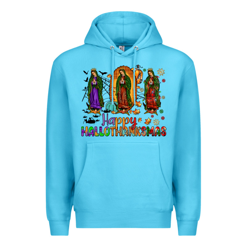Our Lady Of Guadalupe Happy Hallothanksmas Premium Hoodie by JahusDesignShop | Teevron