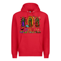 Red our lady of guadalupe happy hallothanksmas Premium Hoodie - JahusDesignShop