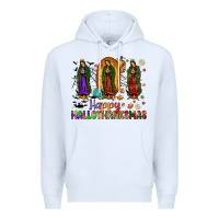 White our lady of guadalupe happy hallothanksmas Premium Hoodie - JahusDesignShop