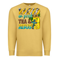 Antique Gold raised on sweet tea and jesus Premium Sweatshirt - texasbilliewilder
