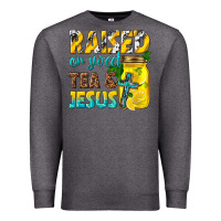 Charcoal Heather raised on sweet tea and jesus Premium Sweatshirt - texasbilliewilder