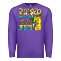 Purple raised on sweet tea and jesus Premium Sweatshirt - texasbilliewilder