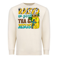 Sandshell raised on sweet tea and jesus Premium Sweatshirt - texasbilliewilder