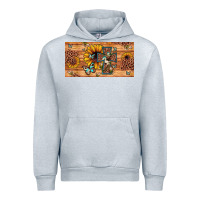 Heather Grey leopard cross butterfly sunflower Urban Hoodie - JahusDesignShop