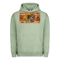Pigment Oil Green leopard cross butterfly sunflower Urban Hoodie - JahusDesignShop