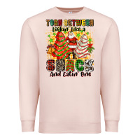 Pale Pink torn between lookin' like a snack and eatin' one Premium Sweatshirt - Zillion Design Studio