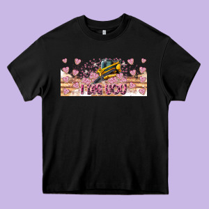 I Dig You Valentine 16oz Heavy Core Tee Designed By Cowhidedigitalart