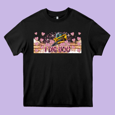 I Dig You Valentine 16oz Heavy Core Tee Designed By Cowhidedigitalart
