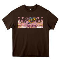 Chocolate Brown I Dig You Valentine 16oz Heavy Core Tee - CowhideDigitalArt