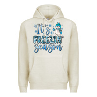 Oatmeal Heather it s freezin season Premium Hoodie - JahusDesignShop