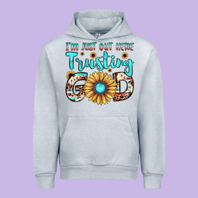 I'm Just Out Here Trusting God Urban Hoodie Designed By Jahusdesignshop