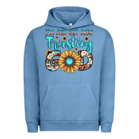 Pigment Pebble Blue i'm just out here trusting god Urban Hoodie - JahusDesignShop