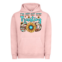 Pigment Salmon i'm just out here trusting god Urban Hoodie - JahusDesignShop