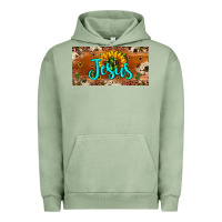 Pigment Oil Green jesus Urban Hoodie - JahusDesignShop
