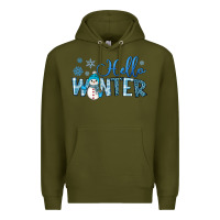 Army Green hello winter Premium Hoodie - JahusDesignShop