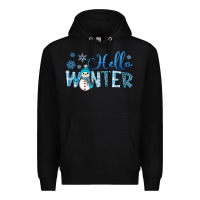 Black hello winter Premium Hoodie - JahusDesignShop