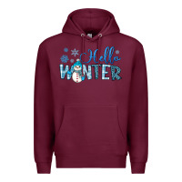 Burgundy hello winter Premium Hoodie - JahusDesignShop