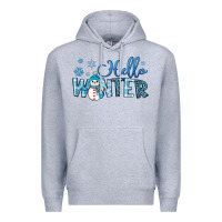 Heather Grey hello winter Premium Hoodie - JahusDesignShop