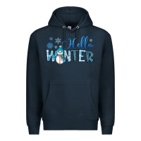 Navy hello winter Premium Hoodie - JahusDesignShop
