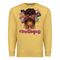 Antique Gold small business afro messy bun Premium Sweatshirt - texasbilliewilder