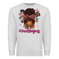Dove Grey small business afro messy bun Premium Sweatshirt - texasbilliewilder