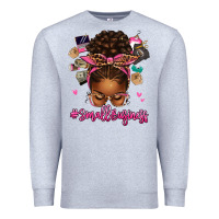Heather Grey small business afro messy bun Premium Sweatshirt - texasbilliewilder