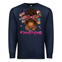 Navy small business afro messy bun Premium Sweatshirt - texasbilliewilder