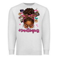 Oatmeal Heather small business afro messy bun Premium Sweatshirt - texasbilliewilder