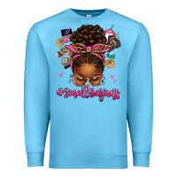 Ocean Blue small business afro messy bun Premium Sweatshirt - texasbilliewilder