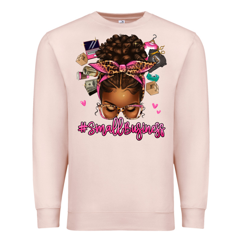 Small Business Afro Messy Bun Premium Sweatshirt by texasbilliewilder | Teevron