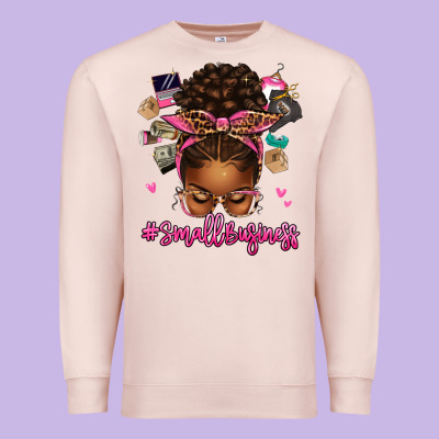 Premium Sweatshirt small business afro messy bun