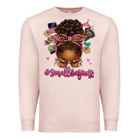 Pale Pink small business afro messy bun Premium Sweatshirt - texasbilliewilder