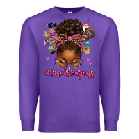 Purple small business afro messy bun Premium Sweatshirt - texasbilliewilder