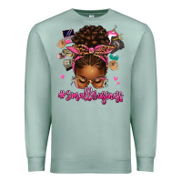 Seafoam small business afro messy bun Premium Sweatshirt - texasbilliewilder