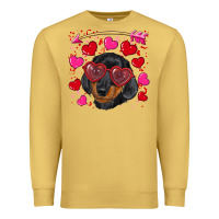 Antique Gold valentine's day  dachshund puppy Premium Sweatshirt - RanaPortraitStore