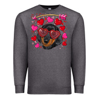 Charcoal Heather valentine's day  dachshund puppy Premium Sweatshirt - RanaPortraitStore
