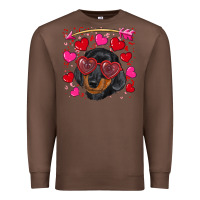 Chestnut valentine's day  dachshund puppy Premium Sweatshirt - RanaPortraitStore