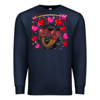 Navy valentine's day  dachshund puppy Premium Sweatshirt - RanaPortraitStore
