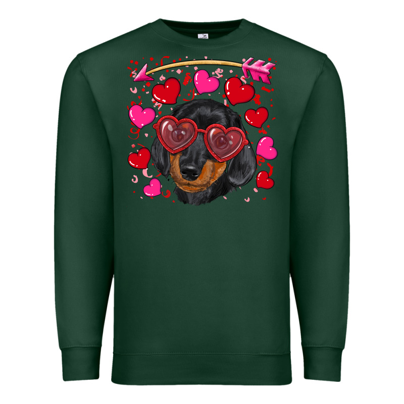 Valentine's Day  Dachshund Puppy Premium Sweatshirt by RanaPortraitStore | Teevron