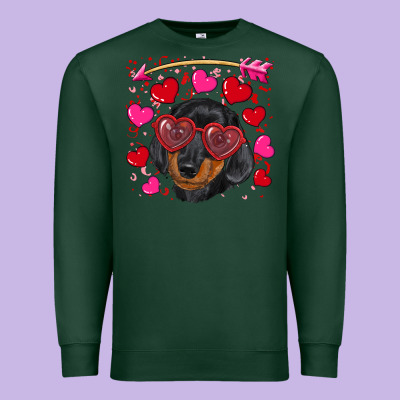 Premium Sweatshirt valentine's day  dachshund puppy