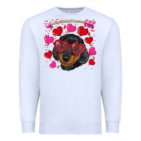 White valentine's day  dachshund puppy Premium Sweatshirt - RanaPortraitStore