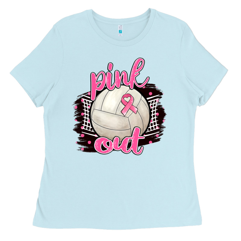 Pink Out Volleyball Ladies Tee by BarkalooDesign | Teevron