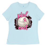 Baby Blue Pink Out Volleyball Ladies Tee - BarkalooDesign