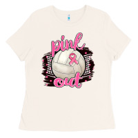 Bone Pink Out Volleyball Ladies Tee - BarkalooDesign